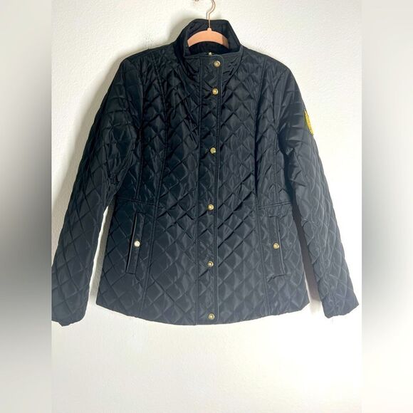 Ralph Lauren Quilted Mockneck Jacket Size M Black
